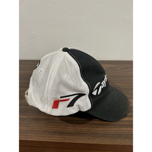 TaylorMade R7 Golf Hat Black Red & White Mesh Back Adjustable TMAX Gear Cap - Picture 2 of 6
